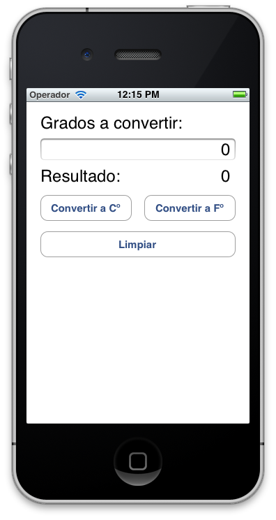Figura 2. Aplicación iTemp para convertir grados de temperatura