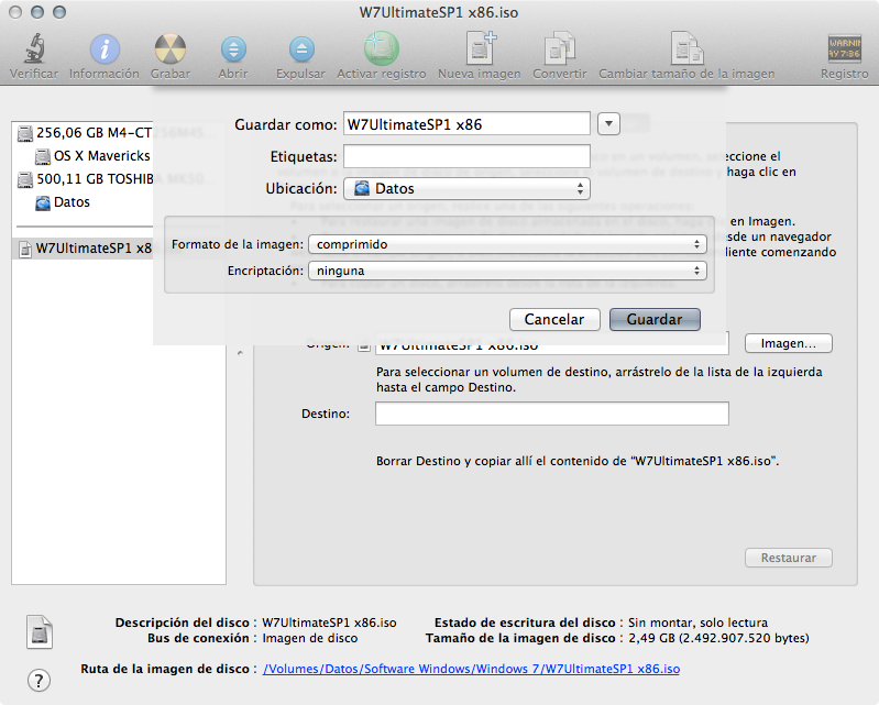 Utilidad de discos de Mac OS X