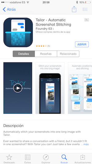 Tailor desde AppStore