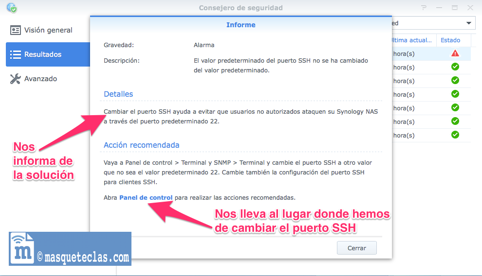 consejero de seguridad de Synology