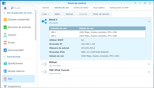 Añadir Link Aggregation